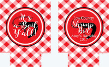 Load image into Gallery viewer, Shrimp Boil Party Huggers. Bachelorette or Birthday Low Country Boil Coolies. Engagement or Wedding Shrimp Boil Party Favors.