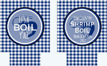 Load image into Gallery viewer, Shrimp Boil Party Huggers. Bachelorette or Birthday Low Country Boil Coolies. Engagement or Wedding Shrimp Boil Party Favors.