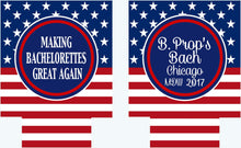 Load image into Gallery viewer, America Party Huggers. 'Merica Birthday Coolies! Bachelor Party Gifts. 'Merica Birthday Favors. Flag Party Huggers.