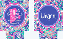 Load image into Gallery viewer, La Playa Personalized Beverage Insulators. Preppy Party favors. Monogram Bachelorette or Birthday Party Favors. Beverage Coolies!