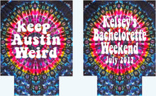 Load image into Gallery viewer, Tie Dye Party Huggers. Hippie 70's tie dye Birthday Party Huggers. Retro Birthday Coolies. 70's theme Party Favors