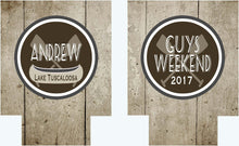 Load image into Gallery viewer, Bachelor Party Woodgrain Huggers. Lake Party Huggers! Bachelor Party Favors. Wood Grain Huggers. Lake Weekend Huggers.