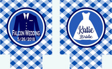 Load image into Gallery viewer, Gingham Suit Up Huggers. Bachelor Party Gingham Favors! Preppy Gingham Bachelor Party Gifts. Suit up Can Coolers.