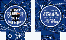 Load image into Gallery viewer, I Do BBQ Shower Huggers. BBQ Wedding Shower Koolies. BBQ Shower Favors. Favors. Personalized Barbeque Shower Favors!