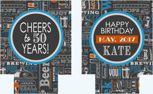 Load image into Gallery viewer, Beers and Cheers Party huggers. Beer Birthday Coolies! Bachelor Party Gifts. Cheers and Beers Party favors. Groomsman Can Cooler