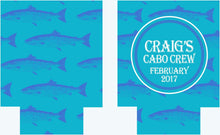 Load image into Gallery viewer, Blue Fish Huggers. Guy's Birthday Fish Huggers! Fishing Bachelor Party Favors. Guys Fishing Trip Huggers. Fishing Birthday Favors.