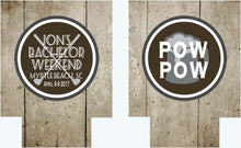 Load image into Gallery viewer, Bachelor Party Woodgrain Huggers. Lake Party Huggers! Bachelor Party Favors. Wood Grain Huggers. Lake Weekend Huggers.