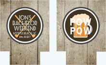 Load image into Gallery viewer, Bachelor Party Woodgrain Huggers. Lake Party Huggers! Bachelor Party Favors. Wood Grain Huggers. Lake Weekend Huggers.