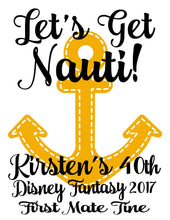 Load image into Gallery viewer, Get Nauti Anchor Tote bag. Vacation Bachelorette or Bridesmaid Tote Bag. Custom Nautical Wedding Welcome Favor Bag. Girls Weekend Beach Bag!