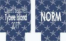 Load image into Gallery viewer, Starfish Party Huggers. Preppy Bachelorette or Birthday Beach Huggers. Monogram Bachelorette Party Favors. Personalized Beach Huggers!