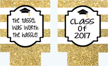 Load image into Gallery viewer, Graduation Stripe Party Huggers. Graduation Party Favors. Monogram Graduation Party Favors. Personalized Grad Party Hugger