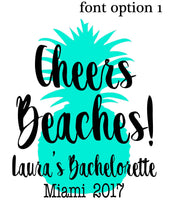 Load image into Gallery viewer, Pineapple Large Tote bag. Bachelorette or Birthday Tote Bag. Pineapple Party Beach Tote. Girls Weekend Beach Bag! Great Vacation Favors!