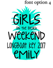 Load image into Gallery viewer, Pineapple Large Tote bag. Bachelorette or Birthday Tote Bag. Pineapple Party Beach Tote. Girls Weekend Beach Bag! Great Vacation Favors!