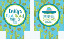 Load image into Gallery viewer, Cactus Party Huggers. Final Fiesta Party Coolies. Monogrammed Mexican Party Favors. Fiesta Birthday or Bachelorette Party Favors!