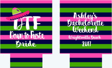 Load image into Gallery viewer, Fiesta Party Huggers. Final Fiesta Party Coolies. Monogrammed Mexican Party Favors. Fiesta Birthday or Bachelorette Party Favors!