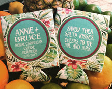 Load image into Gallery viewer, Tropical Palm Leaves Huggers. Beach Birthday or Bachelorette Party Favors. Girl's Weekend or Family Vacation Beach Favors. Wedding favors!