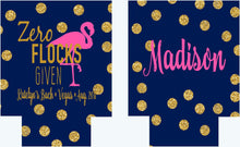 Load image into Gallery viewer, Flamingo "Glitter" Beverage Huggers. Flamingo Party Coolies. Flamingo Birthday or Bachelorette Party Favors. Flamingle Party Favors!
