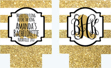 Load image into Gallery viewer, Gold and White Boot "Glitter" Huggers. Boot Birthday Huggers. Nashville Bachelorette Party Favors. Austin Birthday or Bachelorette party.