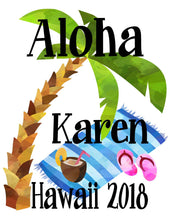 Load image into Gallery viewer, Large Beach Scene Personalized Tote Bag