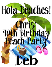 Load image into Gallery viewer, Large Beach Scene Personalized Tote Bag