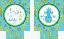 Load image into Gallery viewer, Cactus Party Huggers. Final Fiesta Party Coolies. Monogrammed Mexican Party Favors. Fiesta Birthday or Bachelorette Party Favors!