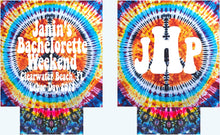 Load image into Gallery viewer, Tie Dye Party Huggers. Hippie 70's tie dye Birthday Party Huggers. Retro Birthday Coolies. 70's theme Party Favors