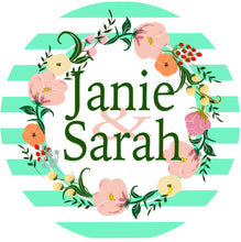 Load image into Gallery viewer, Striped Wreath Door Sign. Perfect baby gift or Great Dorm room decor!