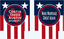 Load image into Gallery viewer, America Party Huggers. 'Merica Birthday Coolies! Bachelor Party Gifts. 'Merica Birthday Favors. Flag Party Huggers.