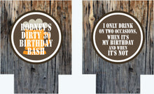 Load image into Gallery viewer, Bachelor Party Woodgrain Huggers. Guy's Birthday Huggers! Bachelor Party Favors. Dirty 30 Birthday Favors. Guy's 21st Birthday Party Favors