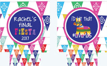 Load image into Gallery viewer, Fiesta Party Huggers. Fiesta Vacation Coolies. Mexican Bunting Party Favors. Fiesta Birthday Party Favors! Bachelorette Down to Fiesta!