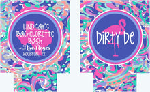 Load image into Gallery viewer, La Playa Personalized Beverage Insulators. Preppy Party favors. Monogram Bachelorette or Birthday Party Favors. Beverage Coolies!