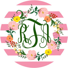 Load image into Gallery viewer, Floral Wreath Mouse Pad. Custom  Monogrammed Gift. Perfect Cottage Chic Desk Accessory!