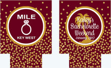 Load image into Gallery viewer, Mile O Gold Polka Dot "Glitter" Dot Huggers. Bachelorette/ Birthday Party Huggers. Personalized Key West Party Favors. Key West Bachelorette