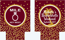 Load image into Gallery viewer, Mile O Gold Polka Dot "Glitter" Dot Huggers. Bachelorette/ Birthday Party Huggers. Personalized Key West Party Favors. Key West Bachelorette