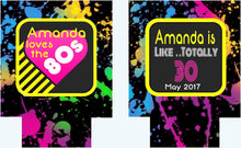 Load image into Gallery viewer, 80's Theme Party Huggers. Neon 80's Birthday or Bachelorette Huggers. Retro Birthday Coolies. 80's Prom Party favors!