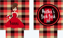 Load image into Gallery viewer, Plaid Lumberjack Party Huggers. Birthday Party Coolies! Bachelorette or Bachelor Party Favors too! Family Vacation Coolies. Plaid Can Koolie