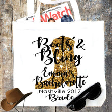 Load image into Gallery viewer, Boots and Bling Boot Tote Bag