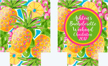 Load image into Gallery viewer, Pineapple Party Huggers. Tropical Bachelorette or Birthday Favors. Palm Beach Pineapple Huggers. Cabo, Maui, Miami, Savannah, Charleston!