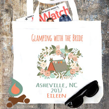 Load image into Gallery viewer, Floral Glamping Personalized Tote Bag