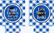 Load image into Gallery viewer, Baby Q Baby Boy Shower Drink Insulators. Baby Shower Koolies. Baby Shower Favors. Gender Reveal Party Favors. Personalized Baby Q Coolies!