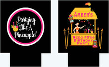 Load image into Gallery viewer, Tiki Bar Huggers. Tropical Bachelorette or Birthday Luau Favors. Personalized Tiki Bar Party Huggers. Luau Wedding Shower Huggers! Tiki Bar