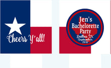 Load image into Gallery viewer, Texas Party Huggers. Texas Flag Bachelor Party Gifts. Texas Birthday Favors. Flag Party Huggers. Austin, Dallas, Houston Party!