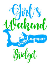 Load image into Gallery viewer, Grand Cayman Tote bag. Tropical Party Favors! Grand Cayman Bachelorette or Girls Weekend Tote Bag. Island Girls weekend Favor Bag.