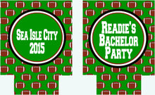 Load image into Gallery viewer, Football Huggers. Football Party Gifts. Custom Football Birthday Party Favors. Personalized Football Coolies!