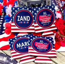Load image into Gallery viewer, America Party Huggers. Red White and Blue Party. USA Birthday Party. Bachelor Party Huggers. America themed party favors.Fourth of July!