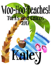 Load image into Gallery viewer, Large Beach Scene Personalized Tote Bag