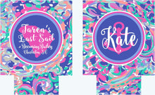 Load image into Gallery viewer, La Playa Personalized Beverage Insulators. Preppy Party favors. Monogram Bachelorette or Birthday Party Favors. Beverage Coolies!