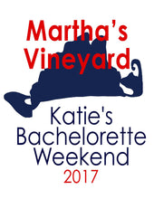 Load image into Gallery viewer, Martha's Vineyard and Nantucket Tote bag. MV or Nantucket Bachelorette or Girls Weekend Tote Bag. Martha's Vineyard Wedding Welcome Bag.