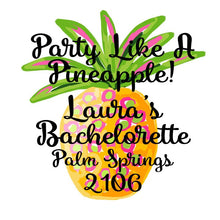 Load image into Gallery viewer, Pineapple Hangover bag. Pineapple Oh Shit Kits! Bachelorette or Bridesmaid Mini Tote Bag. Custom Pineapple Favor Bag.