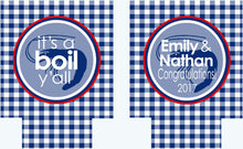 Load image into Gallery viewer, Shrimp Boil Party Huggers. Bachelorette or Birthday Low Country Boil Coolies. Engagement or Wedding Shrimp Boil Party Favors.